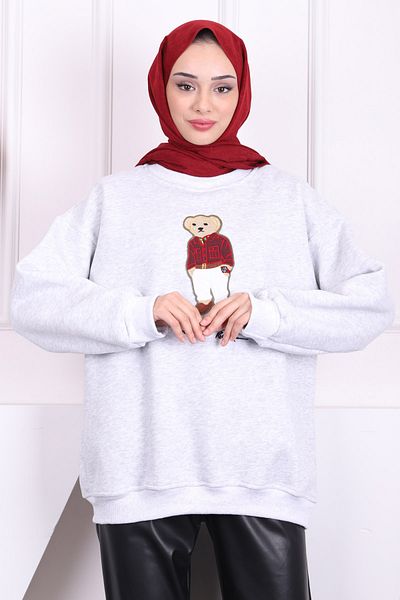 İmajButik Γκρι κέντημα με τρεις κλωστές ιδρώτας