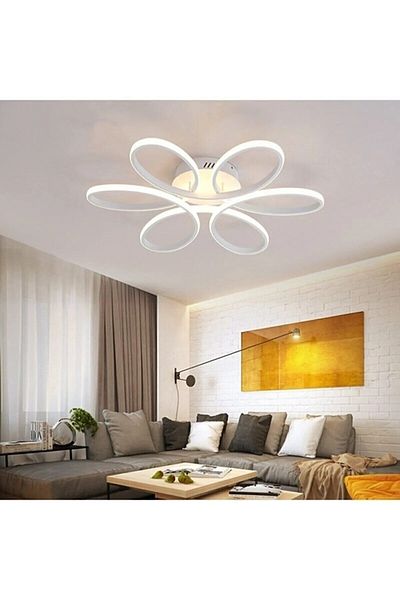 LEGACY Sedef Modern Design Bedroom - Living Room - Kitchen White Color Daylight and White Led Chandelier
