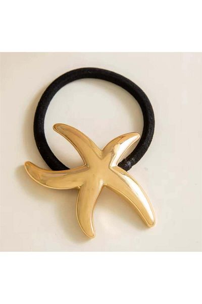 Pelin Aksesuar Χρυσή λαστιχένια αγκράφα Starfish