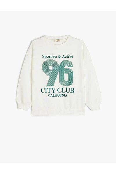 Koton Girl's Ecru Sweatshirt - 5Skg10212Ak