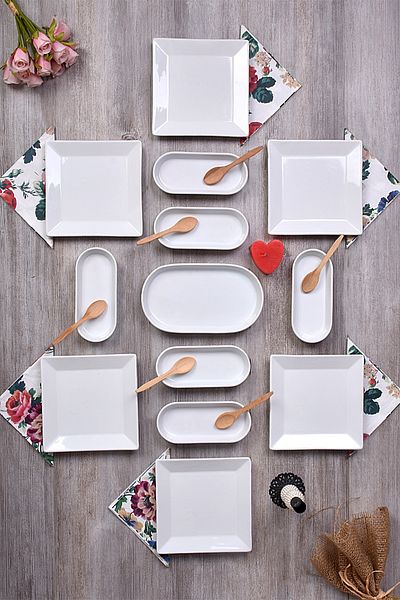 GoldenKitchen 19 Pieces Luxury Seranat Series 6 Persons Brown Set