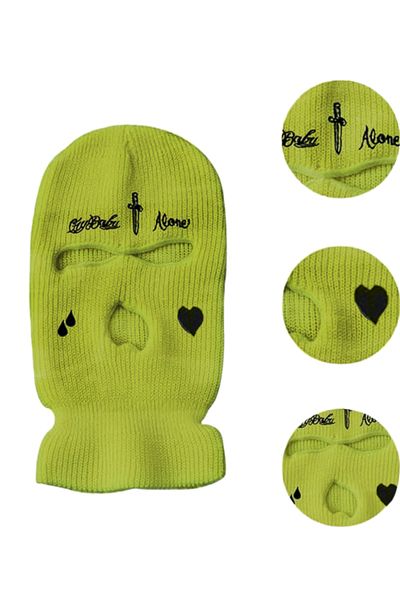 Köstebek Pistachio Green Teardrop - Heart Snow Mask
