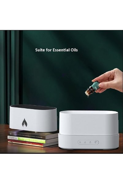 AteşTech Ultrasonic Air Humidifier Humidifier Steam Machine 3D Oil Aroma Diffuser USB with Flame Effect