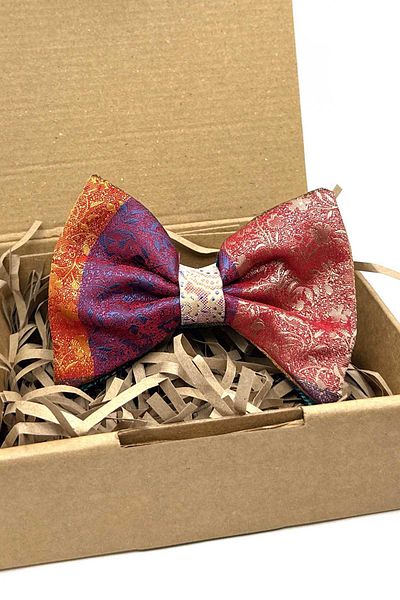 Kravatkolik Bow Tie P1945 - Multicolor Shawl Pattern Patchwork