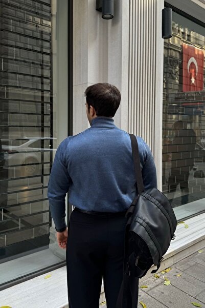 Livio Ferri Чоловічий стандартний крій, нормальний крій, повний комір-стійка, трикотажний светр