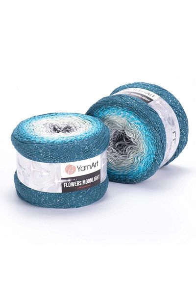 Yarnart Tricotat manual cu sclipici marmorat - Flori Moonlight, Model nr: Ebruli-3289