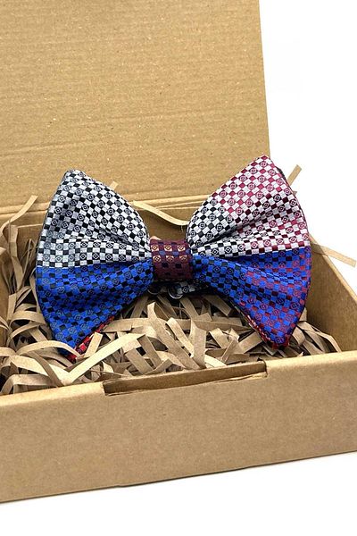 Kravatkolik Multicolor Square Pattern Patchwork Bow Tie P1947