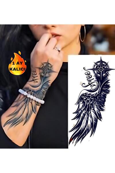 Mecit Tuhafiye 1 AY KALICI KANAT FREE YAZI KOL BİLEK VUCUT GEÇİCİ DÖVME