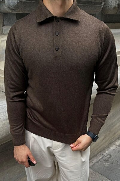 Livio Ferri Erkek Standart Fit Normal Kesim Gömlek Polo Yaka Triko Kazak