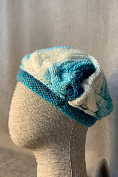 Uretti - Kadir 7704 Ручна робота Синя в'язана вовняна шапка для жінок