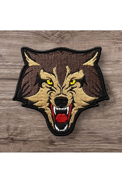 Ex Patch Kahverengi Kurt Patch Arma Nakış 8 Cm