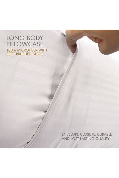 Hotel Linen Klub Ultra Soft Body Pillow with  Pillowcase- Long Side Sleeper Pillow For Use During Pregnancy
