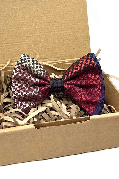 Kravatkolik Bow Tie P1946 - Multicolor Square Pattern Patchwork