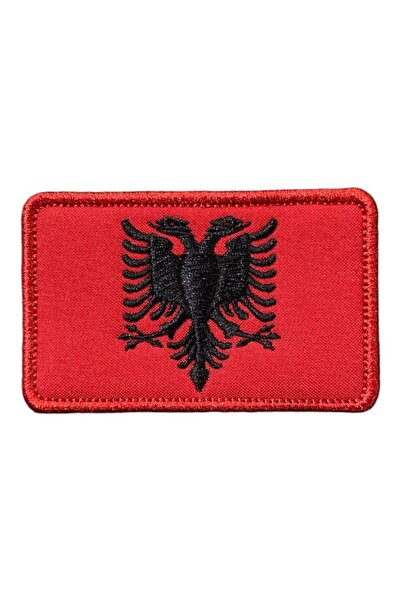 Ex Patch Arnavutluk Bayrağı Patch Nakış Peç Arma 8 X 5 Cm