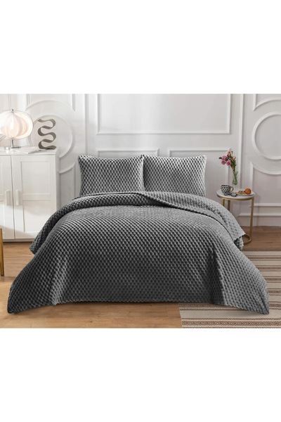 Vannes Home بطانية مفردة من ريش الأرنب لورا 180x240 (مع وسادتين)