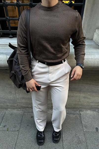 Livio Ferri Мъжки пуловер с кръгло деколте, стандартна кройка и нормална кройка