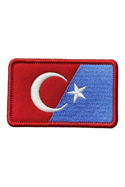 Ex Patch Turcia și Estul Turcistanului Steagul Patch Peç Broderie 8 X 5 Cm
