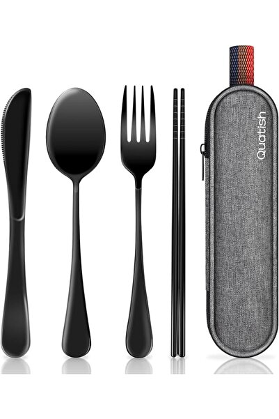 GENERAL Travel Utensils with Case, Quatish Portable Silverware Set for Work, ...