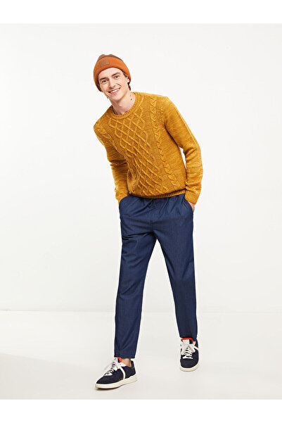 LC Waikiki Ανδρικό πλεκτό πουλόβερ με μακρυμάνικο λαιμόκοψη