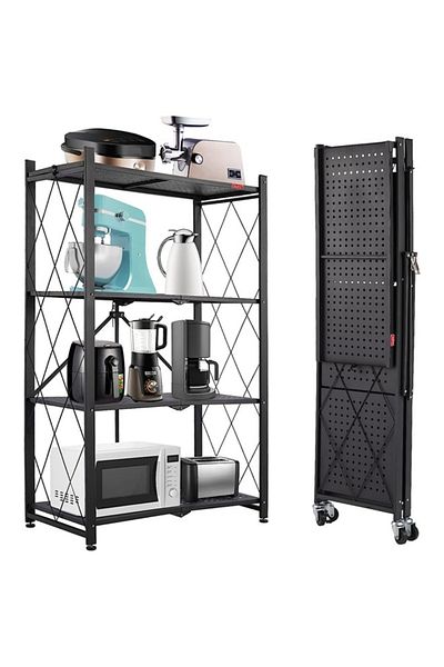 Taimi 4-tier Foldable Storage Shelves 72x38x126cm Black