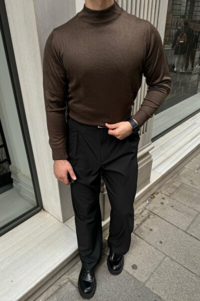 Livio Ferri Ανδρικό πλεκτό πουλόβερ με κανονική εφαρμογή μισό ψαράδικο γιακά