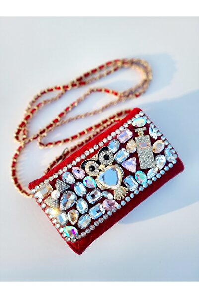 OUEEN ELİZABETH Crystal Stone Figure Model (Mini Size) Crossbody Wallet Shoulder Bag