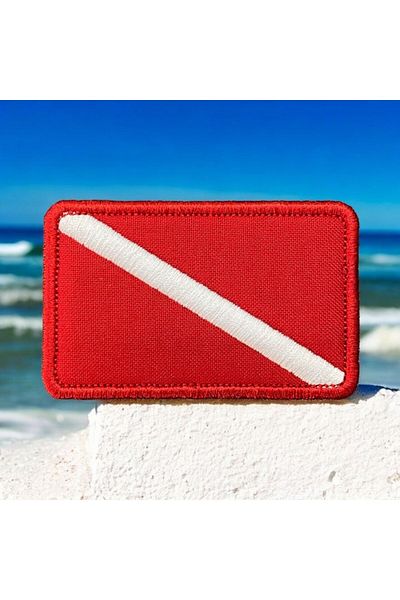 Ex Patch Diving Diver Flag Peç Cresta 8 X 5 Cm