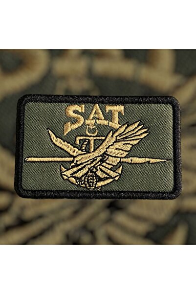 Ex Patch Haki Zemin Sat Peçi Arması Nakış Patch 8 X 5 Cm
