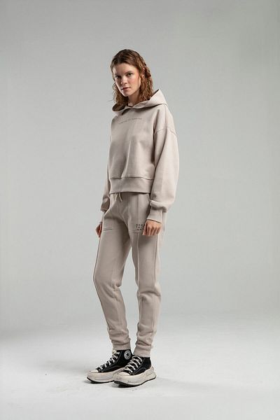 BENMANAJ Γυναικεία κρεμ Jogger Sweatpants
