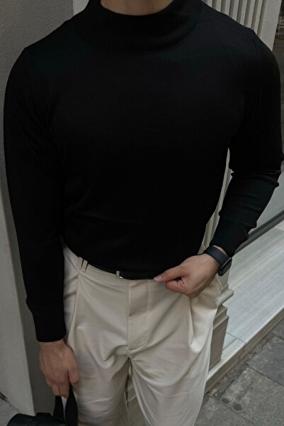 Livio Ferri Ανδρικό πλεκτό πουλόβερ με κανονική εφαρμογή μισό ψαράδικο γιακά