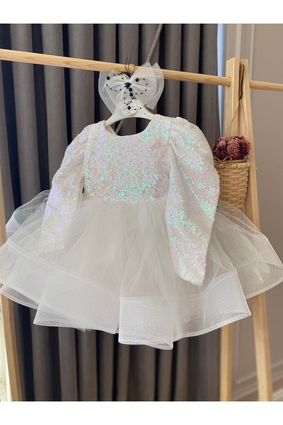 Baby Aden Sequin Tutu Puffy Στολή για πάρτι γενεθλίων μακρυμάνικο βραδινό φόρεμα για κορίτσια