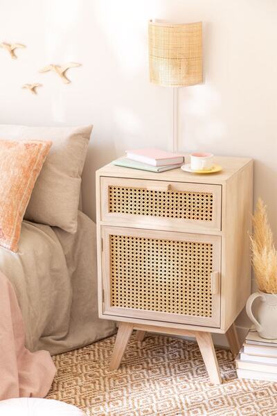 ŞafakMobilya Ahşap Tek Çekmeceli Kapaklı Hazeranlı Komodin