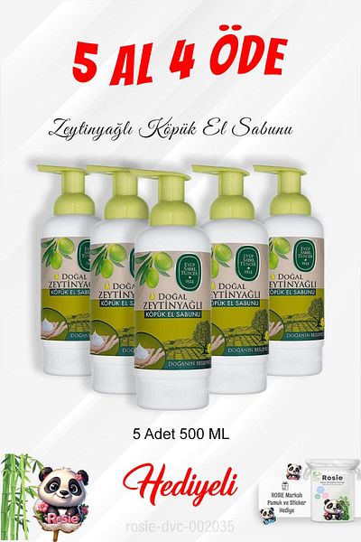 Eyüp Sabri Tuncer 500 ml Olive Oil Rosie Cotton Hand Soap - Buy 5 Pay 4