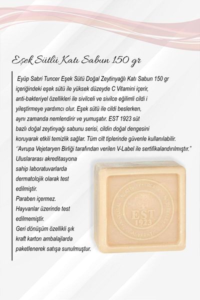 Eyüp Sabri Tuncer Rosie Cotton Donkey Milk Solid Soap - 150 G, Buy 5 and Pay 4