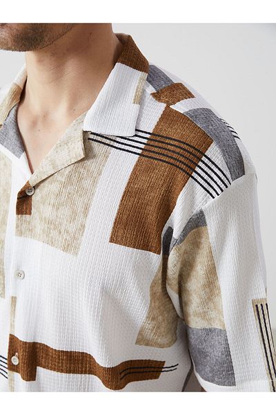 LC Waikiki Regular Fit Short Sleeve Patterned Men's Shirt