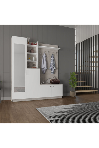 asratrend Asra Trend MDF Vestiyer & Portmanto & Ayakkabılık -180x208x33cm,Ayn...