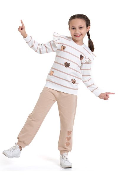 Cici kız Baby Junior New Season Girl's Leopard and Sequin Patterned Children's Set