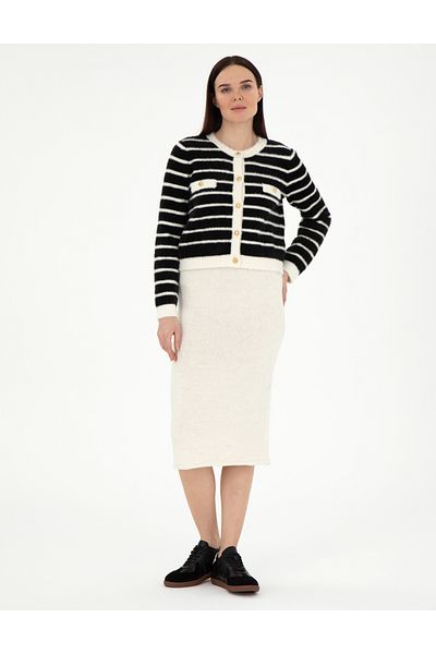 Pierre Cardin Ecru Loose Fit Knitwear Skirt 50296199 -Vr019