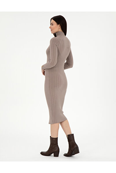 Pierre Cardin Cream Melange Slim Fit Knitwear Dress - 50296550 -Vr159