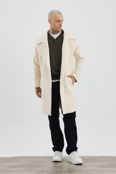 Weyeze Long Oversize Stamp Coat - Relaxed Fit Af-K56123Lns