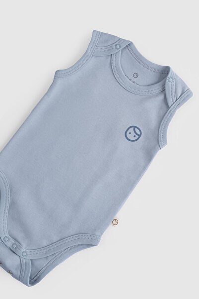Little Gusto 2-Piece Organic Cotton Adjustable Blue Snap Tank Top