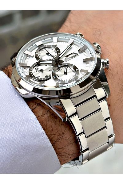 Slazenger Function 5 Atm Waterproof Steel Band Men's Wrist Watch 1922.05