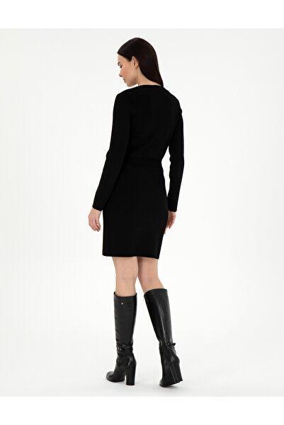 Pierre Cardin Siyah Slim Fit Triko Elbise 50290605-VR046