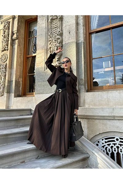 MY LİKA Blazer Double Suit with Jacket and Skirt