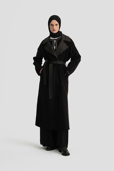 Armine Men's Black Handmade Coat - 24K8110