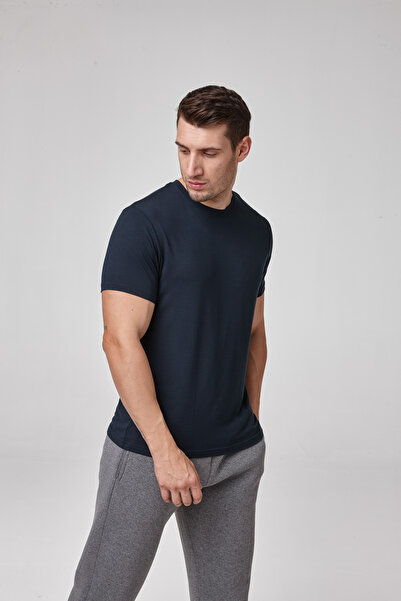 relactive TRICOU BĂRBAȚI CU MÂNECĂ SCURTĂ GULERUL ZERO ALBASTRU ÎNCHIS