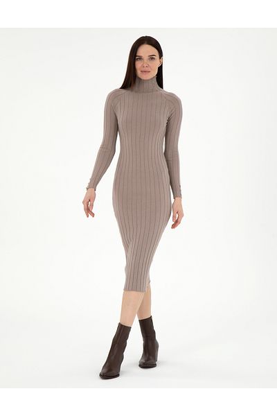 Pierre Cardin Cream Melange Slim Fit Knitwear Dress - 50296550 -Vr159