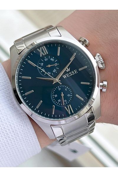 Wesse Steel Band Inner Functions Active 5 Atm Water Resistant Men's Wrist Watch Ew. 205305 -Lg