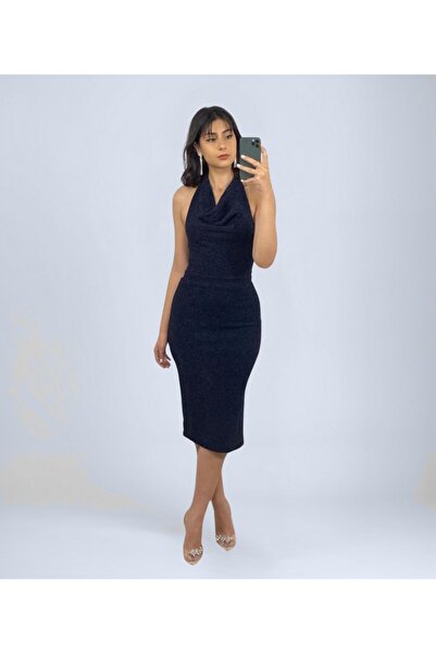 OTHERONE Degaje Yaka Midi Abiye Elbise