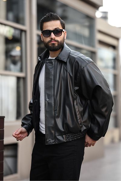 BOYS MANS Мъжко кожено яке Oversize, унисекс яке